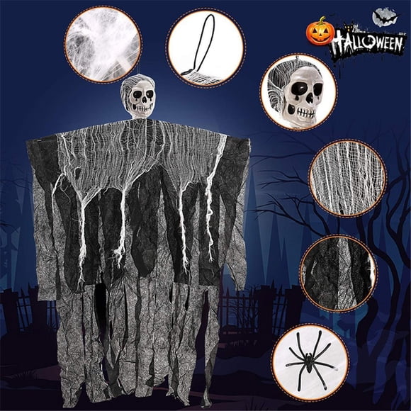 Boovnll Skeleton, Skeleton Halloween, Halloween Skeleton, Halloween Crâne Squelette Décor Suspendu Terrifiant pour Decorations, Halloween Decor
