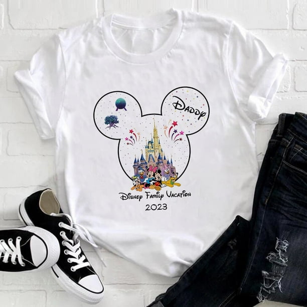 Disney Vacation 2023 Making Family Memories T-shirts Mickey Minnie Mouse Fashion Dad Mom Bro Sis Matching Clothes Kids T ShirtKids-6T(1pc) Gao Jinjia LED