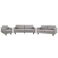 thumbnail image 1 of Modern Contemporary Urban Design Living Room Lounge Club Lobby Armchair and Lovesea and Sofa Set, Fabric, Light Grey Gray, 1 of 8