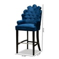 thumbnail image 3 of Baxton Studio Chloe Navy Blue and Dark Brown Finished Wood 2-Piece Bar Stool Set, 3 of 16