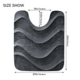 thumbnail image 5 of 2 Piece Soft Bathroom Rug Set Dark Gray Wave Pattern Bath Mat and U-Shaped Toilet Contour Rug (16"x24"+20"x24"), 5 of 7