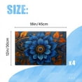 thumbnail image 2 of BaHomeck placemats Set of 4 Large Blue Flower With Orange Petals And Swirls Cotton Linen rectangle Placemats for Kitchen Dining Table Indoor,Outdoor,18*12inch, 2 of 4