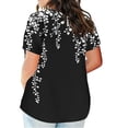 thumbnail image 3 of Offre à Durée Limitée Iumwxz Tunique Tendance Décontractée Grande Taille Ourlet Arrondi Blouses T-Shirts pour Femmes Tunique à Motif Floral Hauts Manches Courtes Col Rond Blouse pour Femmes Économies Tenue Décontractée Quotidienne, 3 of 5
