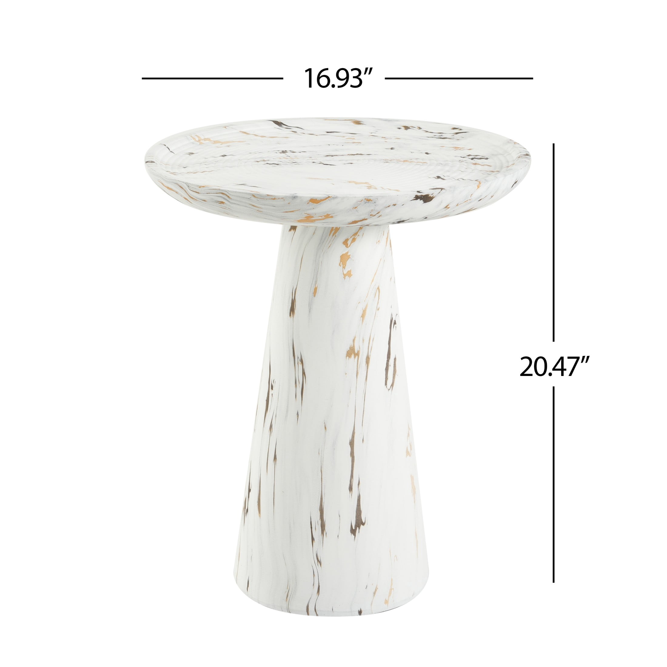 Christopher Knight Home Modern Lightweight MGO Accent Side Table with Pedestal Base, Alabaster