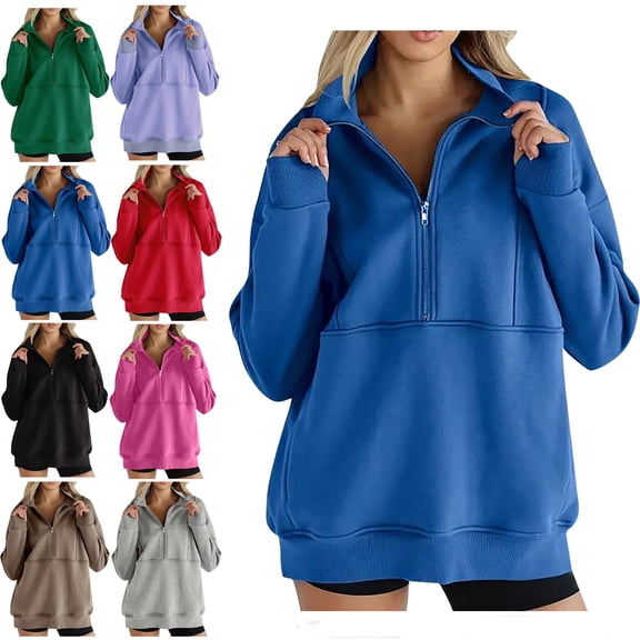 Oversize Pullover Hoodies for Women Trendy Fashion Casual Loose Long-sleeved Solid Color Hooded Sweater With Pockets