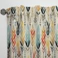 thumbnail image 3 of Designart "Bohemian Ivory Touch" Chevron Curtain Panels, 3 of 6