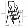 thumbnail image 2 of Beuway 3 Step Ladder with Handrails,Foldable Step Stool for Adults(Black), 2 of 7