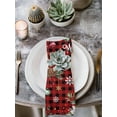 thumbnail image 2 of Merry Christmas Plaid Cloth Napkins Set of 4 Reusable Dinner Napkins, Checkered Xmas Tree Snowflake Poinsettia Cocktail Napkin Washable Table Napkins for Wedding/Holiday Party/Baby Shower 20"x20", 2 of 7