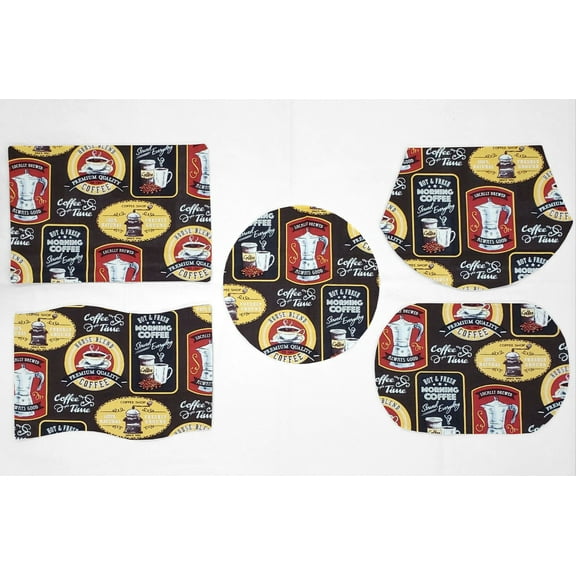 Morning Coffee Placemats by Penny's Needful Things (Oval - Set of 2)