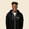 thumbnail image 4 of Dalix Alien Embroidered Zip Hoodie Fleece Long Sleeve Pocket Warm Soft Mens in Black L Large, 4 of 5