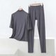 thumbnail image 1 of TaTaai Women's casual modal sleepwear set, high neck, 3/4 sleeve pantsuit, solid hue, soft stretchy fabric, relaxed fit, essential for spring & autumn daily loungewear Gift, 1 of 5