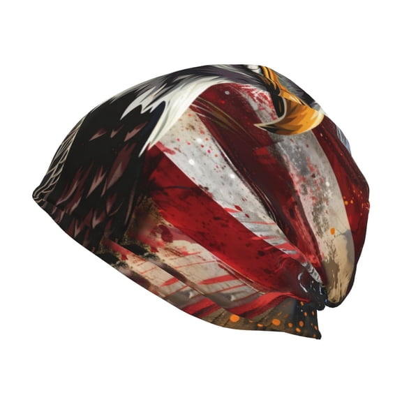 KLL Retro American Eagle A Winter Fall Beanie Knit Hats for Men & Women - Warm & Soft Stylish Toboggan Caps for Cold Weather