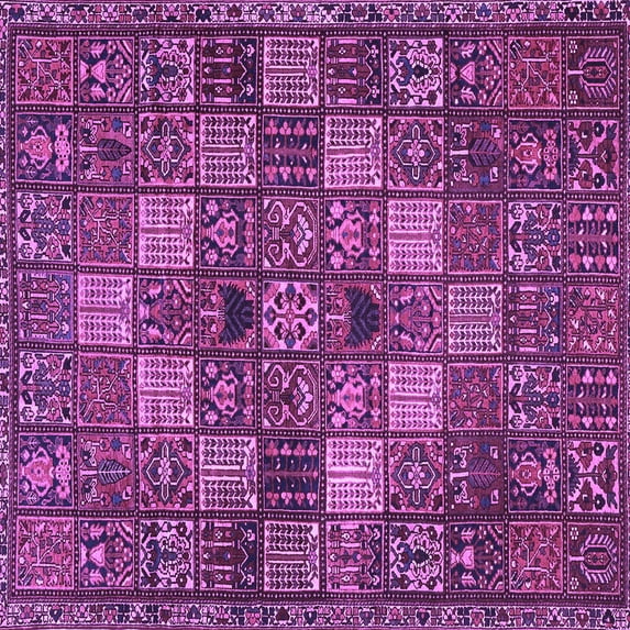Ahgly Company Indoor Square Persian Purple Traditional Area Rugs, 8' Square