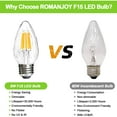 thumbnail image 3 of ROMANJOY F15 6W LED Porch Light Bulbs Outdoor, Equivalent 60W Incandescent Bulbs, Dimmable 2700K Soft White Flame with E26 Base Wrinkle Glass, Post Bulbs for Ceiling Fan Outdoor Decoration, 4pack, 3 of 9