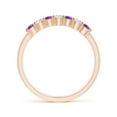 thumbnail image 2 of ANGARA Natural Half Eternity Seven Stone Amethyst and Diamond Wedding Ring in 14K Rose Gold for Women (Size-2.5mm) | February Birthstone, Anniversary, Jewelry Gift for Women | Natural Amethyst Ring, 2 of 9