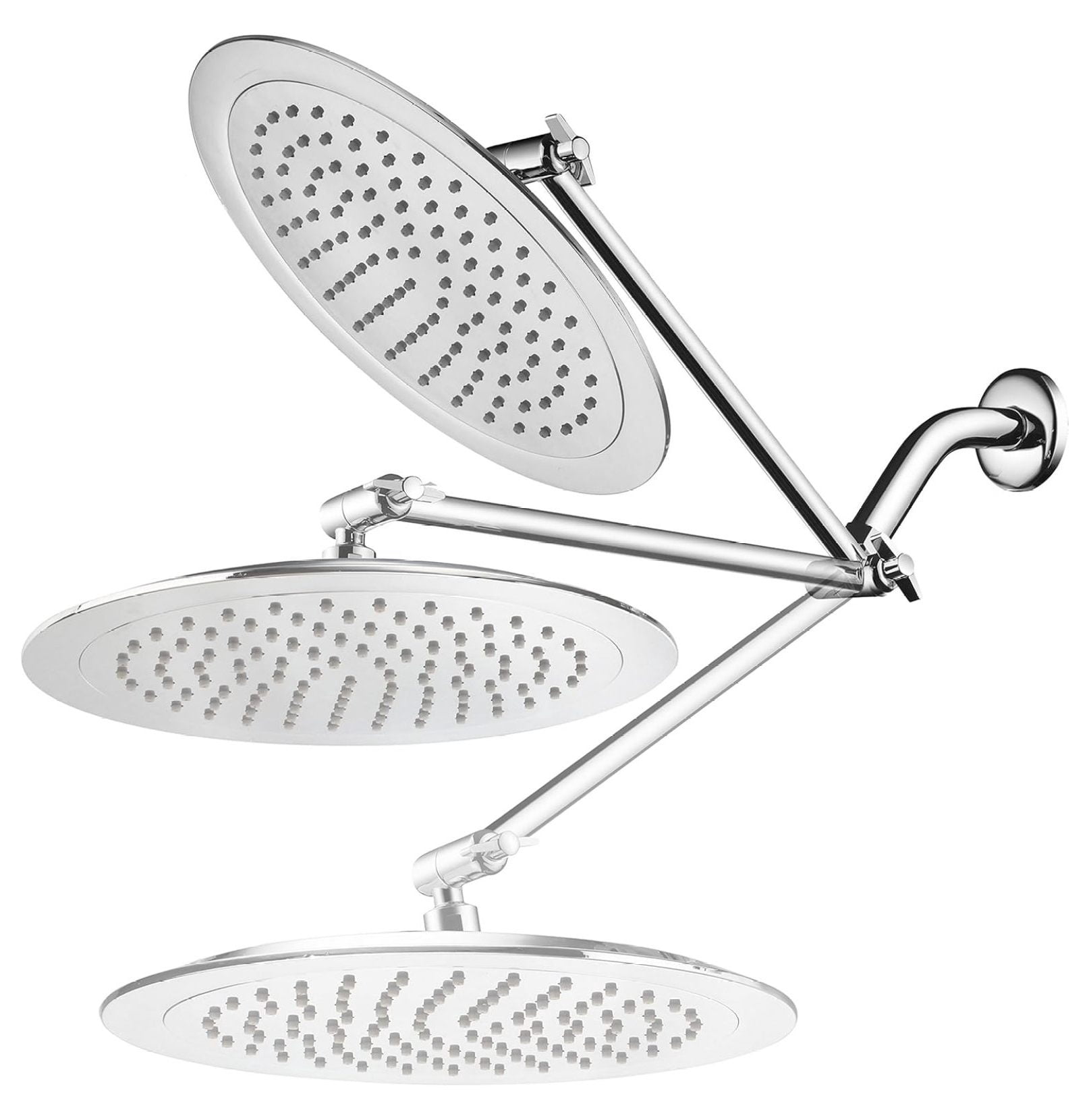 9-inch Rain Shower Head with 11-inch Brass Extension Arm - Adjustable Rainfall Shower System, High Pressure, Spa Experience