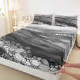 thumbnail image 3 of Homewish Modern Abstract Ombre Queen Sheet Sets for Teens, Grey Marbling Art Flat Sheet, Watercolor Marble Queen Fitted Sheet, Super Cozy Room Decor, 4-Piece, 3 of 7