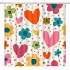 thumbnail image 1 of Cortina de ducha para el Día de San Valentín, diseño de corazón rosa, flores y lunares, estilo bohemio, amor dulce, pareja romántica, mujer y niña, extra larga, para baño y hogar, con ganchos, 188 cm, 1 of 6