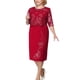 thumbnail image 1 of Vestido solacol para mujer, elegante vestido hasta la rodilla para mujer, vestido de talla grande, vestido de encaje elegante para madre de la novia, vestido hasta la rodilla de talla grande, vestido, 1 of 5