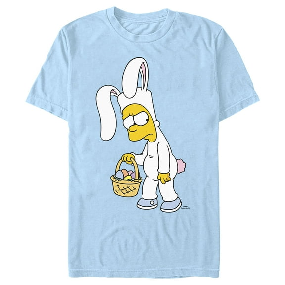 Men's The Simpsons Easter Bunny Bart  Graphic Tee Light Blue Medium