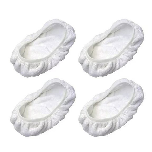4 Pack Fiber Cloth Mop Pads for Cotton 15x8 Inches White One Size