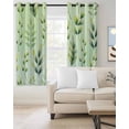 thumbnail image 2 of Green Leaves Blackout Curtains for Bedroom Living Room Darkening Curtains 90 Inch Summer Botanical Farmhouse Leaf Black Out Window Curtain Privacy Insulated Window Treatment Grommet Drapes 52"x90"x2, 2 of 9