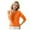 Orange, variant on Women's Round Neck Pullover Sweater Solid Color Long Sleeves