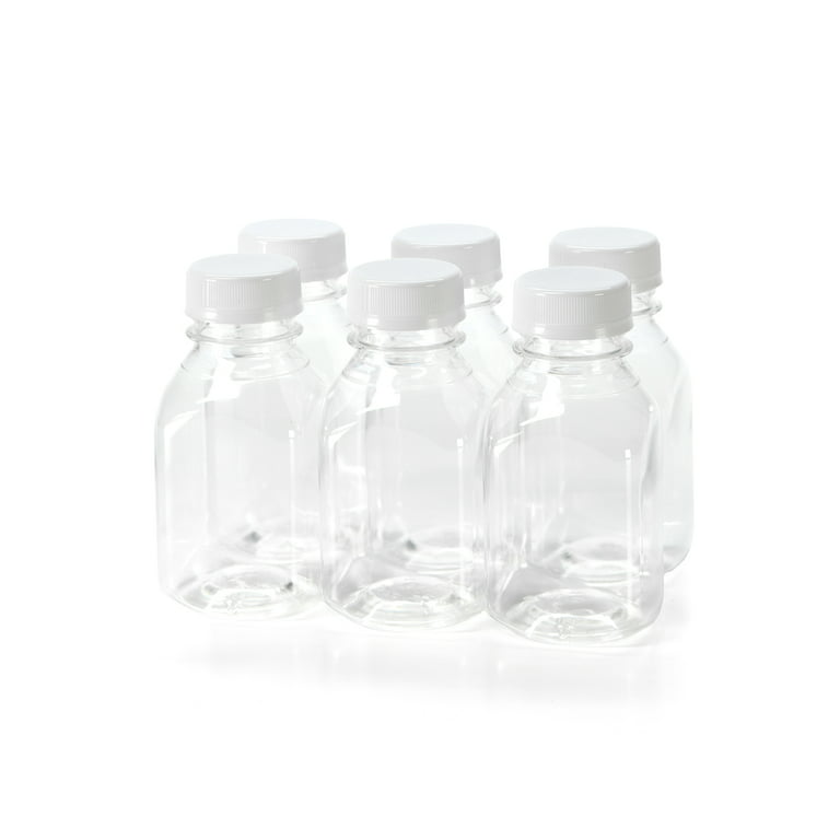  Goiio 5 Pcs 6 Ounce Plastic Juice Bottles, Clear Bulk