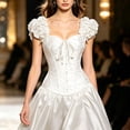 thumbnail image 2 of LYEAA Corset Tops for Women with Sleeves Overbust Steel Boned Bridal Bustier Push up Bodice Going out Club Tubu Tops, 2 of 8