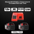 thumbnail image 3 of 2 Pack 5.0Ah 18V Batteries and Charger Replace for Milwaukee M18 Battery 48-11-1850, 3 of 4