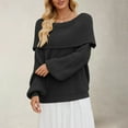 thumbnail image 6 of Holzkary Off The Shoulder Sweater Long Sleeve 2025 New Loose Knitted Sweater for Women One Neck Sweater Oversized Ribbed Knit Fall Pullover Tops Winter Going Out Outfits Black Xl, 6 of 8