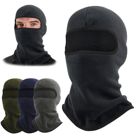 HOMEYA Polar Fleece Balaclava Winter Warm Face Mask Hood Thermal Neck Gator Ski Motorcycle Cycling Helmet Liner, Men Women, Black