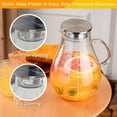 thumbnail image 3 of Glass Pitcher with Lid,88 Ounces -2500ml with Precise Scale Line, Hot/Cold Water Jug, Juice and Iced Tea Beverage Carafe with Lid, 3 of 7