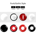 thumbnail image 3 of Lentes de contacto de colores UYAAI para Halloween 2 unidades cosplay blancas negras y rojas, 3 of 4