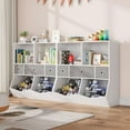 thumbnail image 3 of Kids Toy Storage Organizer with 3 Movable Drawers, 3 Tier Children Bookcase and Bookshelf, 7 Cubby Toy Storage Cabinet, Toy Shelf for Playroom, Bedroom, Living Room, Nursery, 3 of 6