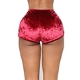 thumbnail image 5 of Aunavey Women's Velvet 2 Piece Outfit Spaghetti Strap Sleeveless Crop Top+ Shorts Set, 5 of 6