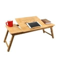 thumbnail image 5 of Yedigre Adjustable Bamboo Laptop Desk with Fan, Cooling Effect Tilting Top Drawer, Foldable Bed Table Portable Breakfast Serving Tray, 5 of 9
