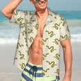 thumbnail image 7 of Pofeuu Green Snake Print Hawaiian Shirt for Men Sleeves Casual Button Down Summer Beach Dress Shirts T-Shirts,XX-Large, 7 of 7