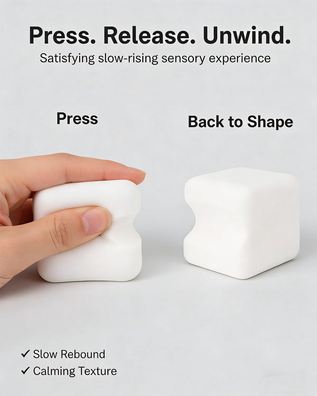 Tofu Squishy Cute Seal Face White Cube Stress Relief Item, Soft Moldable Dough Slow Rising Silky Squeeze Ball for Anxiety, Portable Desktop Decoration (4PC)