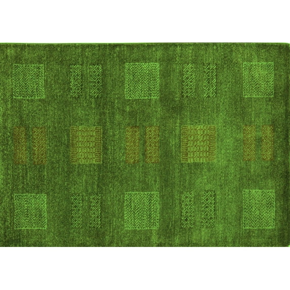 Ahgly Company Indoor Rectangle Abstract Green Modern Area Rugs, 2' x 4'