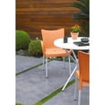 thumbnail image 2 of 33.25" Orange and Silver Outdoor Patio Dining Arm Chair, 2 of 7