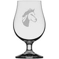thumbnail image 1 of Mustang Face Horse Themed Etched 13.25oz Iona Beer Glass, 1 of 1