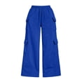 thumbnail image 5 of akafmk Womens Cargo Sweatpants Fall Wide Leg Sweatpants Elastic Waist Drawstring Winter Workout Hiking Stretch Casual Sweatpants, Size XL, 5 of 7