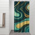 thumbnail image 2 of Teal Gold Marble Pattern Shower Curtain 36"x72" ,Bathroom Decorative Shower Curtains Set with 12 Hooks,Modern Waterproof Washable Shower Curtain, 2 of 6