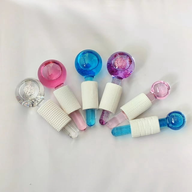 Bola de belleza con ondas de hielo, bola de masaje de energía muscular de hielo, herramienta auxiliar para mascarilla facial, bola de cristal de belleza calmante para los ojos