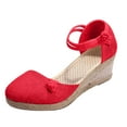 thumbnail image 2 of Njoeus Women's Espadrilles Closed Toe Ankle Strap Dressy Platform Wedge Sandals Summer Dress Shoes, 2 of 8