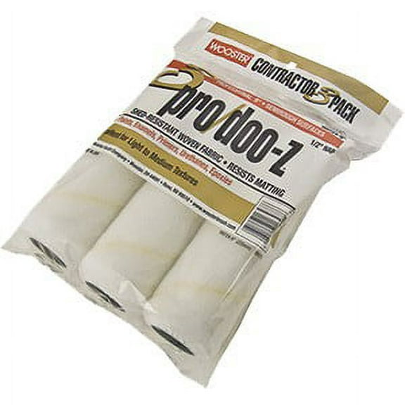 Wooster RR724 9" Pro/Doo-Z 1/2" Nap Roller Cover 3Pk