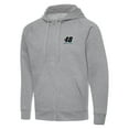 thumbnail image 2 of Men's-Antigua Heather Gray Alex Bowman Big & Tall Victory Full-Zip Hoodie, 2 of 3