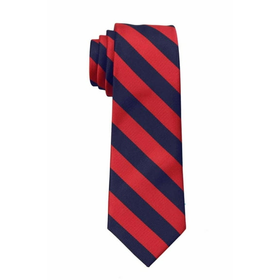 Boy's College Striped Necktie - Red Navy