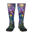 thumbnail image 1 of Balery Cosmic Purple Irises Calcetines novedosos Calcetines deportivos Calcetines hasta la rodilla Calcetines de algodón Calcetines originales y geniales, 1 of 6
